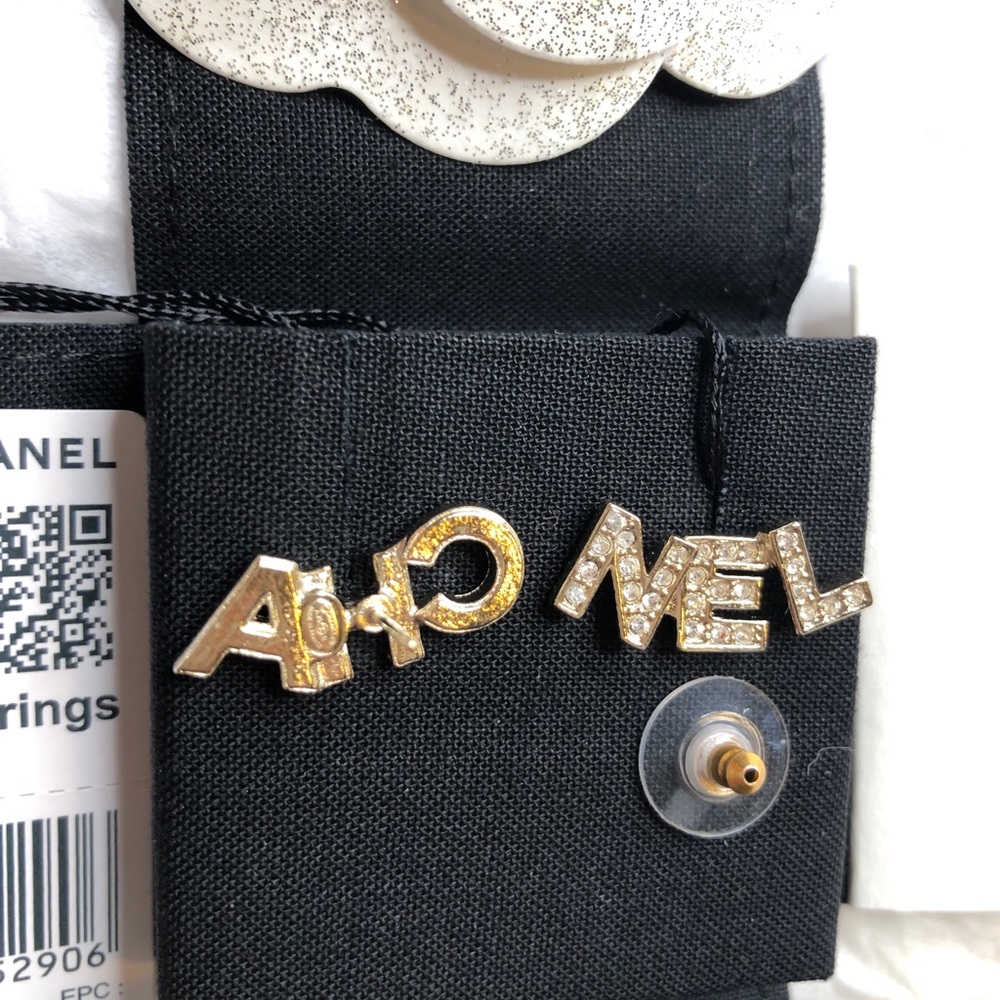 New Authentic Crystal Chanel Letter Earrings ✨🌟 - Picture 4 of 5